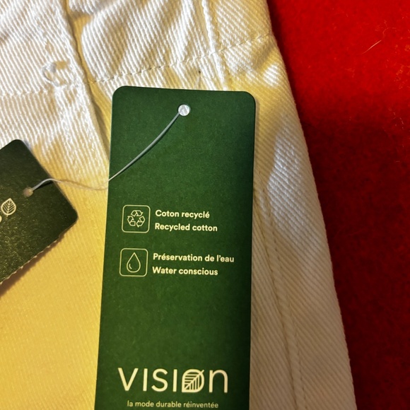 White denim cargo pockets loose short jorts NWT - Picture 5 of 13